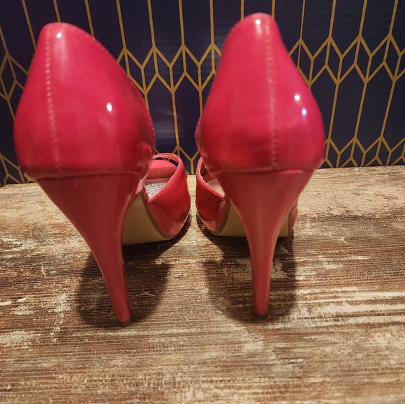 Hot Pink Deb Peep Toe Heels - Picture 4 of 8